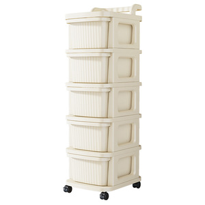 Chariot de rangement pour crèmes, 5 niveaux, en plastique, avec roulettes, pour l'organisation de la cuisine, de la salle de bain et de la chambre - Product Image 5