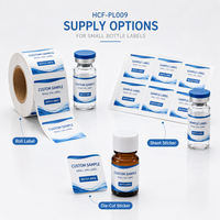 Étiquettes personnalisées pour petits flacons de peptides, autocollants imperméables en PET BOPP pour échantillons cosmétiques, service d'impression OEM
