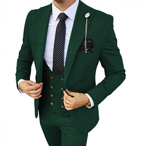 <span class=keywords><strong>Traje</strong></span> de Negocios Casual de Tres Piezas para Hombre, para Novio, Padrino de Boda, Banquete, Talla Grande, Diseño <span class=keywords><strong>con</strong></span> Cuentas, Cierre de un Solo Botón - Product Image 1