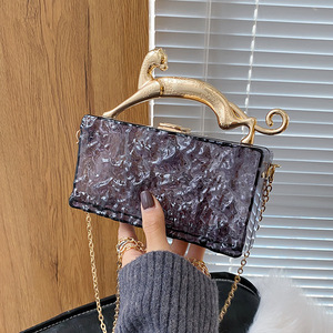 Bolsos de Mano de Moda para el Verano 2025, Asa Dorada, Cadena para Damas, PVC Mate Esmerilado, Bolso de Noche Acrílico para Mujer, Solapa con Cierre Impermeable - Product Image 2