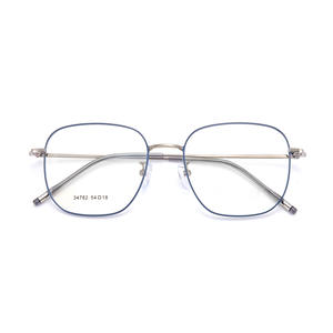 Montures de lunettes carrées Voss 54 mm, monture complète en alliage, anti-UV, lunettes optiques unisexes avec électroplaqué bicolore - Product Image 1