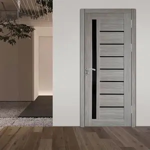 Melamine wooden door for houses interior MDF board building materials with door handles other doors hardware