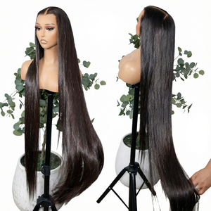 Perruque Lace Front 40 Pouces Cheveux Humains Lisses Naturels, Cuticules Alignées, Sans Colle, Dentelle HD, Cheveux Péruviens Bruts pour Femmes - Product Image 1