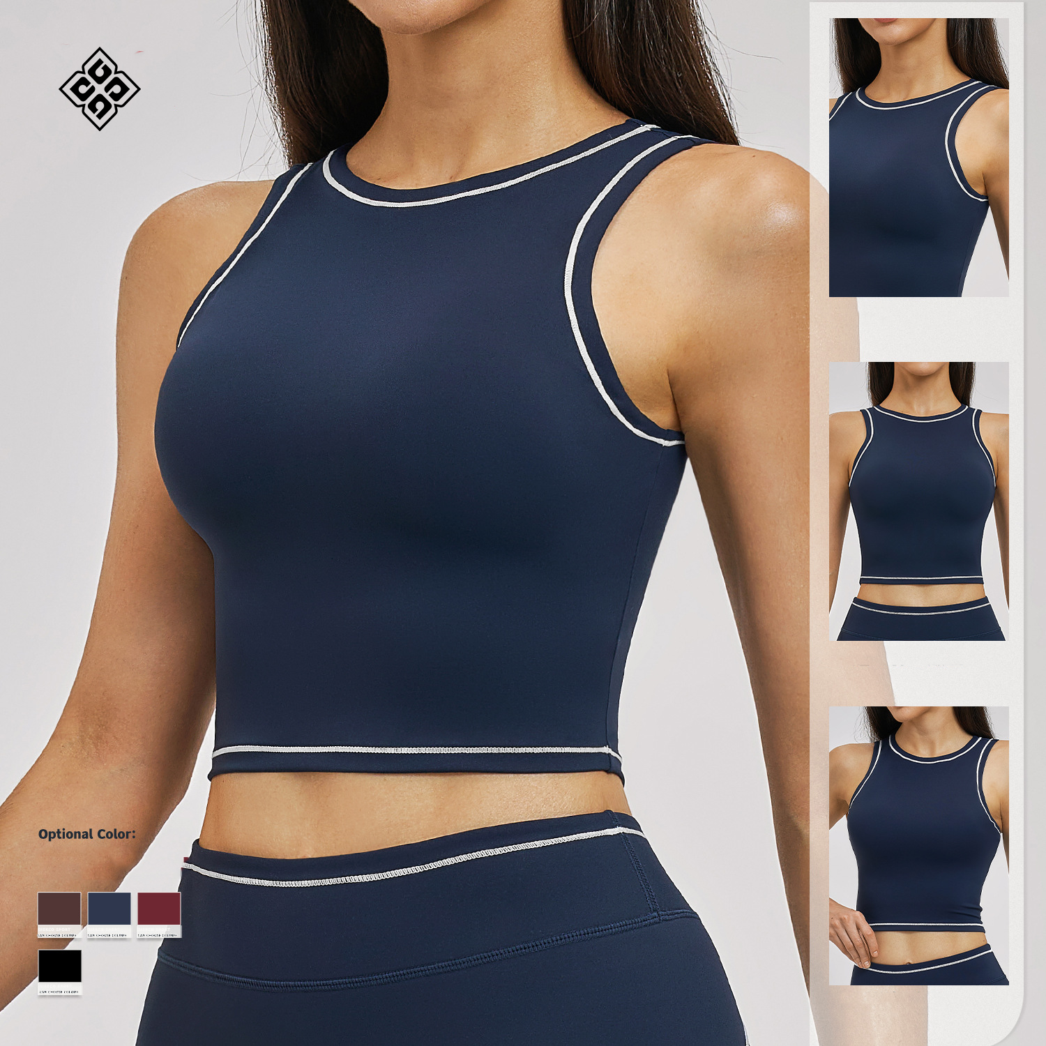 Shockproof Sports Underwear Color-blocking Yoga Bra Fitness Running Sports Vest For Women