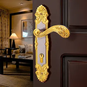 Luxo ouro fechadura da porta definido para fazer a sua casa uma porta interior ouro casa