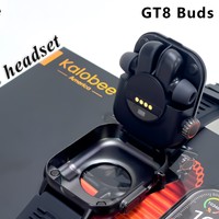 Jam Tangan Pintar HD 2-in-1 Buds TWS Lintas Batas Baru Android IOS Dapat Melakukan Panggilan Monitor Detak Jantung Saat Olahraga Layar IPS Persegi Silikon