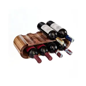 Acacia Wine Bottle Holder Stand Free Standing Wine Storage No Need Assembly Wooden Wine Racks