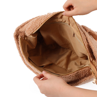 Sac fourre-tout unisexe en fausse fourrure douce et légère avec fermeture éclair, sac à main tendance pour le shopping, sac de voyage chaud pour l'hiver, utilisation quotidienne