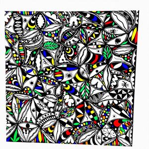 Orsun (La Raíz) Reeks 6 de Muyiwa Togun, 36x36 Pulgadas, Acrílico sobre Tela Metálica - Product Image 1