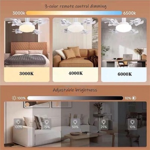 2 in 1 Hanging Folding <b>Ceiling</b> <b>Fan</b> With LED Light <b>Remote</b>-<b>Controlled</b> LED <b>Ceiling</b> <b>Fan</b> Light Socket Temperatures and 3 Wind Speed - Product Image 4