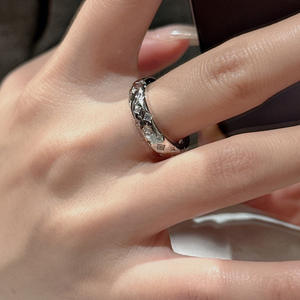 Bague en argent pur S925, étoile à six branches, design simple et personnalisé, style médiéval vintage, empilable, incrustée, style décontracté, certifiée Gra - Product Image 3