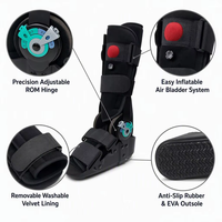 Botte de marche pneumatique ROM Air Walker à charnière réglable avec vessie gonflable pour soutien du pied, idéale pour entorse de la cheville, fracture ou post-chirurgie