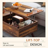 Table basse moderne en bois pour salon ou bureau, avec plateau relevable, rangement dissimulé et extensible