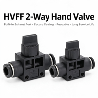 Vanne manuelle pneumatique HVFF en plastique de 4 mm, 6 mm, 8 mm, 10 mm, 12 mm, 14 mm, 16 mm pour le contrôle du débit d'air et l'arrêt de l'air