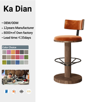 Tabouret de bar en métal noir, chaise pivotante en velours de qualité supérieure, tabouret de comptoir rembourré de luxe avec repose-pieds en acier inoxydable doré pour salon