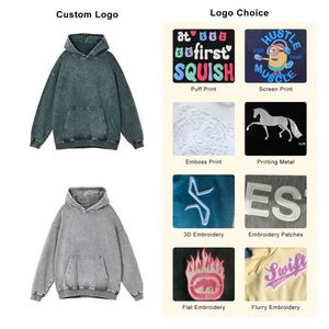 Logo personnalisé, vêtements de rue décontractés d'hiver, sport, tissu en molleton français, impression en relief, épaules tombantes, poche, bleu, unisexe, mélange de coton, vintage - Product Image 5