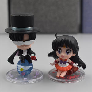 Ensemble de figurines Sailor Moon style Q avec Tuxedo Mask et les Sailor Scouts en tenues uniques, parfait pour les fans d'anime, collection et cadeaux - Product Image 4