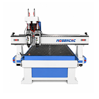 Fresadora CNC de doble cabezal Jinan Mosencnc, máquina de grabado de madera de doble husillo para producción en masa de puertas de gabinetes y muebles