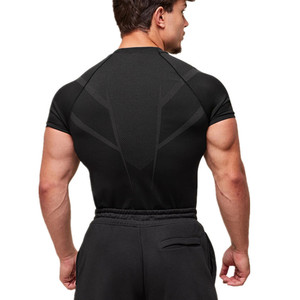 T-shirt Elasticizzata da <span class=keywords><strong>Uomo</strong></span> Stile Americano <span class=keywords><strong>Trendy</strong></span> per Sport, Fitness, Corsa e Jogging, <span class=keywords><strong>Abbigliamento</strong></span> Aderente da Allenamento - Product Image 6