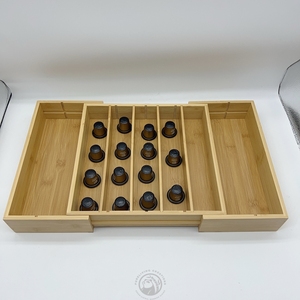 Soporte moderno de bambú para K-Cup, cajón, cápsulas <span class=keywords><strong>Nespresso</strong></span> <span class=keywords><strong>Vertuo</strong></span>, compatible con 25-45 K-Cup, <span class=keywords><strong>organizador</strong></span> para el hogar, oficina, cocina, almacenamiento - Product Image 4