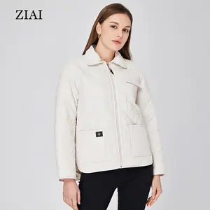 High-end Wholesale Short Puffer Jacket with Flap Big Pocket Women Quilted Coat