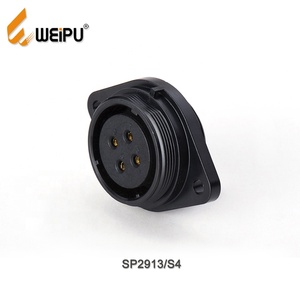 Weipu SP2913/<span class=keywords><strong>S</strong></span> IP68 conector impermeable, 7, 8 9 10 12 16 17 20 24 26pin 2-agujero de tuerca de brida de plástico con tapa - Product Image 2