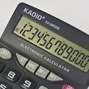 Calculatrice de bureau Kd-3852B, 12 chiffres, noire, en ABS, avec fonction d'impression de logo - Product Image 4