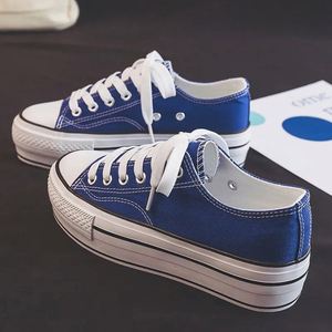 Antsfight Trendy Women's Eco-Friendly Canvas Platform Sneakers with Medium <b>Heel</b> (3-5cm) Made in Mainland China Sewing Detail - Product Image 5