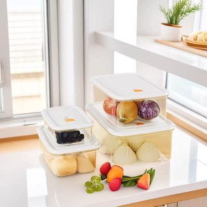 <b>Food</b> <b>Storage</b> <b>Containers</b> Rectangle Clip-On Lid <b>Stackable</b> Microwave Safe For Frozen <b>Food</b> - Product Image 1