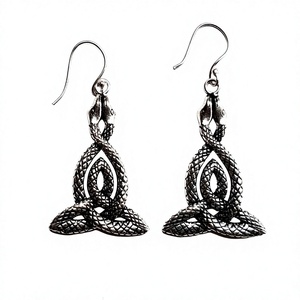 Boucles d'oreilles Vintage en forme de serpent plaqué or et argent pour femmes - Product Image 1