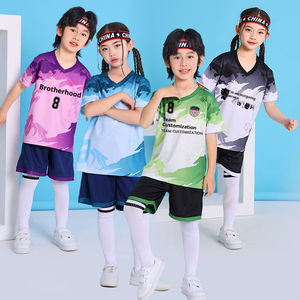 Conjuntos de Uniformes Deportivos de Fútbol para Niños, Manga Corta, Uniforme de Equipo Deportivo, Verano Otoño, Transpirable, Secado Rápido, Unisex, Adolescentes, Impresión DIY - Product Image 2
