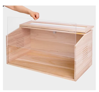 Cage à hamster en bois, grande cage avec vue en acrylique pour hamsters syriens, hamsters nains et petits animaux