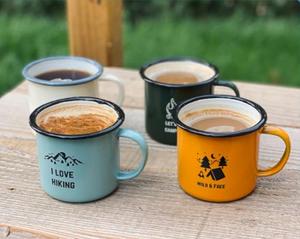 Retro Enamel <b>Coffee</b> Mugs With Logo Design For Camping Outdoor Use Stainless Steel Material Eco-Friendly Style - Product Image 5