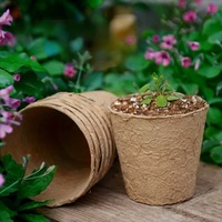 Ensemble de Pots de Plantes en Papier Biodégradable Durable de 96 Pièces Pots de Fleurs en Acier Inoxydable Cintres de Croissance de Semis Inclus