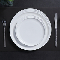 Vente en gros d'usine, ensemble de vaisselle en céramique pour hôtel, assiette en céramique blanche pour restaurant avec logo personnalisé, autres fournitures pour hôtels et restaurants