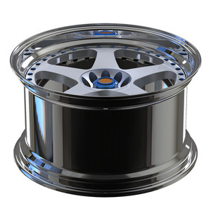 Weiya Spiegel politur Lippen Silber Mitte mit Poish PCD Bereich mit blauen Schrauben Custom 2 Stück geschmiedete Leichtmetall felgen für Nissan GTR - Product Image 3