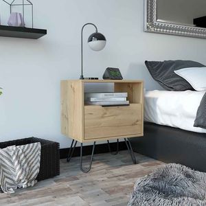 DB Skyoner <b>Light</b> <b>Oak</b> Single Drawer Nightstand Modern Minimalist Design for Bedroom or Living Room - Product Image 6