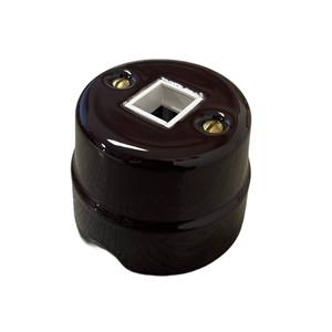 Support en céramique Fanton Keystone 84016BW-8218A pour montage sur panneau, isolant en stéatite marron - Product Image 1