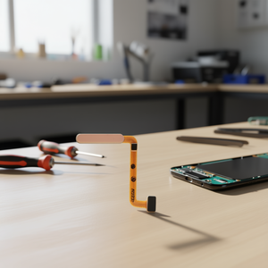 Cable flexible del botón de encendido con lector de huellas dactilares para Samsung Galaxy A23 4G 2022 A235F Naranja - Product Image 3