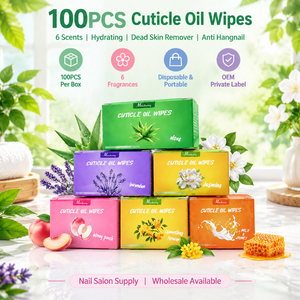 100 lingettes hydratantes pour cuticules, 6 parfums, éliminateur de peaux mortes, anti-gerçures, pour salon, vente en gros, OEM, marque privée - Product Image 1