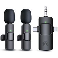 K9 Kabelloses Lavaliermikrofon mit 2,4G für Geräuschunterdrückung für Live-Streaming & Aufnahmen Android Type-C Kompatibel