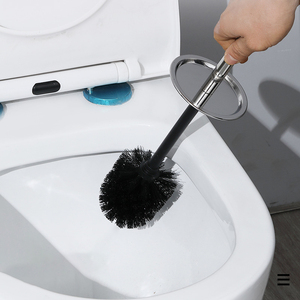 Cepillo limpiador de inodoros con mango largo, juego de cepillo y soporte para inodoro, juego de cepillos de acero inoxidable para baño - Product Image 5