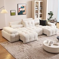Modernes Stoffsofa im Schlichten Stil, Flach Liegende Couch für Familien-Wohnzimmer-Dekoration