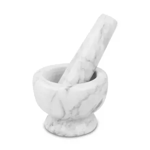 Hot Sale Cheap Price Sizes Black Grinding White Spice Herbs Natural Stone Marble Mortar and Pestle