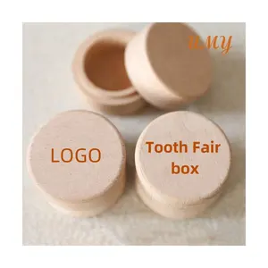 Custom Laser Engraving Blank Championship Beech Wood Jewelry Ring Wooden Milchzahndose Baby Toys Tooth Fairy Box