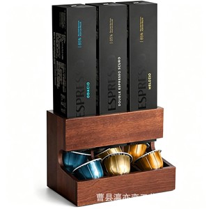 Estante de almacenamiento de cápsulas de café de madera, organizador de escritorio para cápsulas de Espresso, Material de madera maciza, artículo para el hogar - Product Image 5