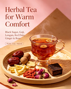 Women's Warming Herbal Tea Bags Brown Sugar Goji Berry Longan Jujube <strong>Ginger</strong> Rose Wellness Tea for Daily Enjoyment - Product Image 5