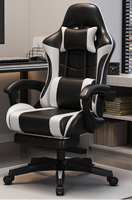 YOUGE Chaise de course en métal haut de gamme Design moderne minimaliste en cuir synthétique PVC durable pour la maison/le bureau ergonomique réglable