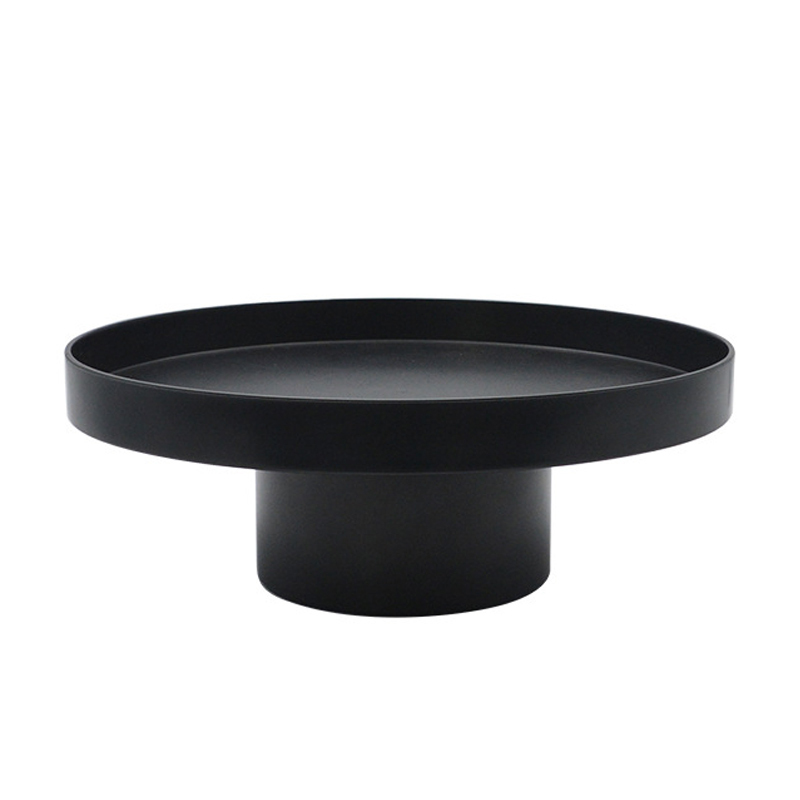 Plateau Rond Noir 32 Cm En Acier Inoxydable - Pour Service, Décoration, Noël, Pâques - Design Moderne