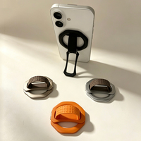 Support de téléphone magnétique pliable 2 en 1 en alliage de zinc avec poignée en silicone souple pour iPhone